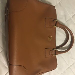 Authentic Tory Burch cognac leather handbag